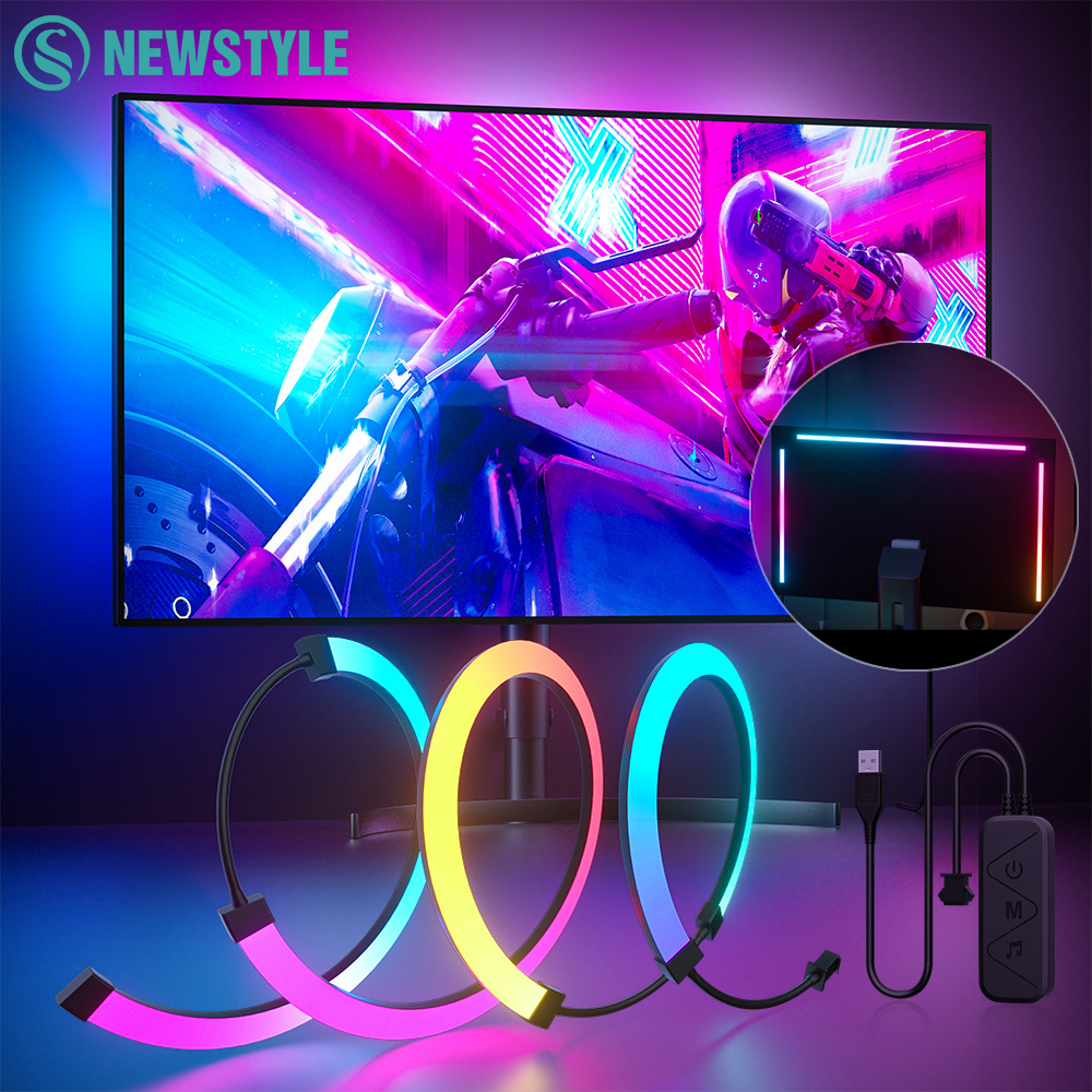 RGB ゲーミングライトストリップモニターバックライト LED ディスプレイ同期 PC 雰囲気画面アプリ音楽同期装飾ゲームルームパーティー