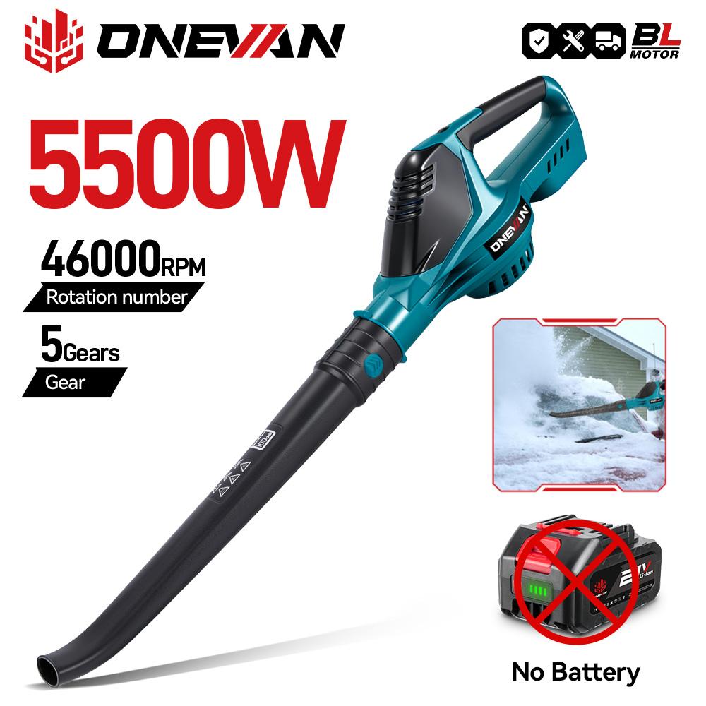 ONEVAN ブラシレス電動リーフブロワー 5500 ワットポータブル充電式送風機ダスト除雪電動ツールマキタ BatteryPin