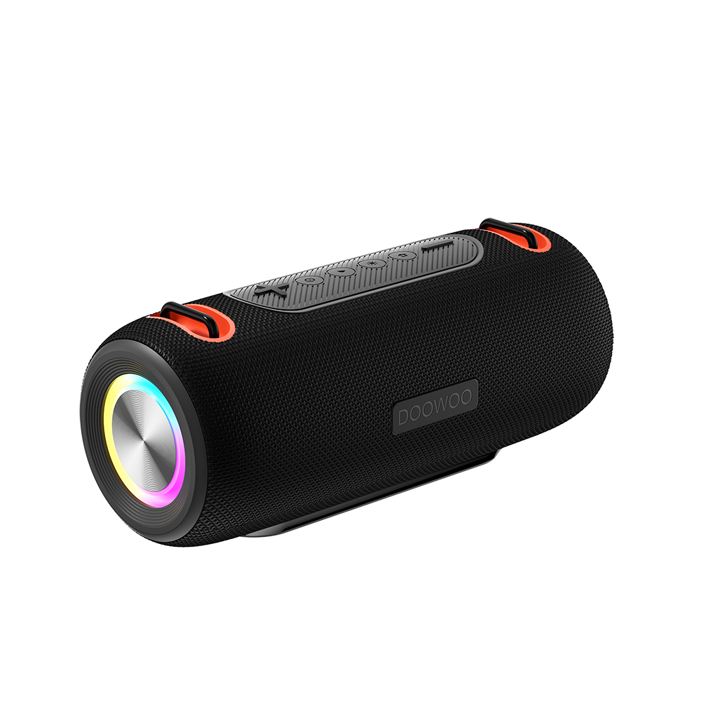 30W ポータブル Bluetooth スピーカー ハンドストラップ付き カラフルな RGB ライト 重低音サウンド TWS ステレオスピーカー 屋外用