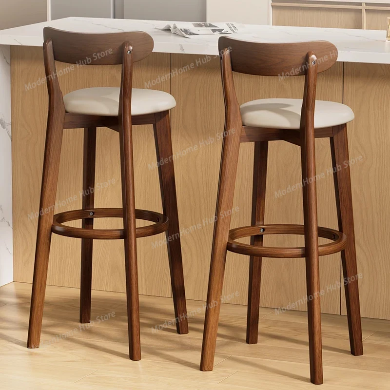 木製高北欧バースツールオフィスカウンターバルコニーミニマリストバーチェアバックバルコニー Sillas パラ Comedor トレンディな家具