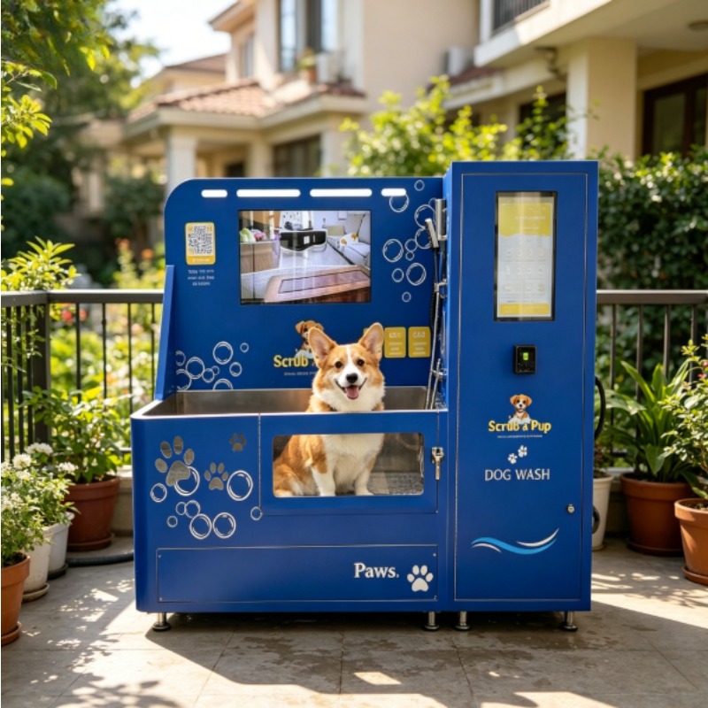 カスタマイズされた屋外セルフサービスペット洗濯自動販売機ポータブル犬猫入浴機器