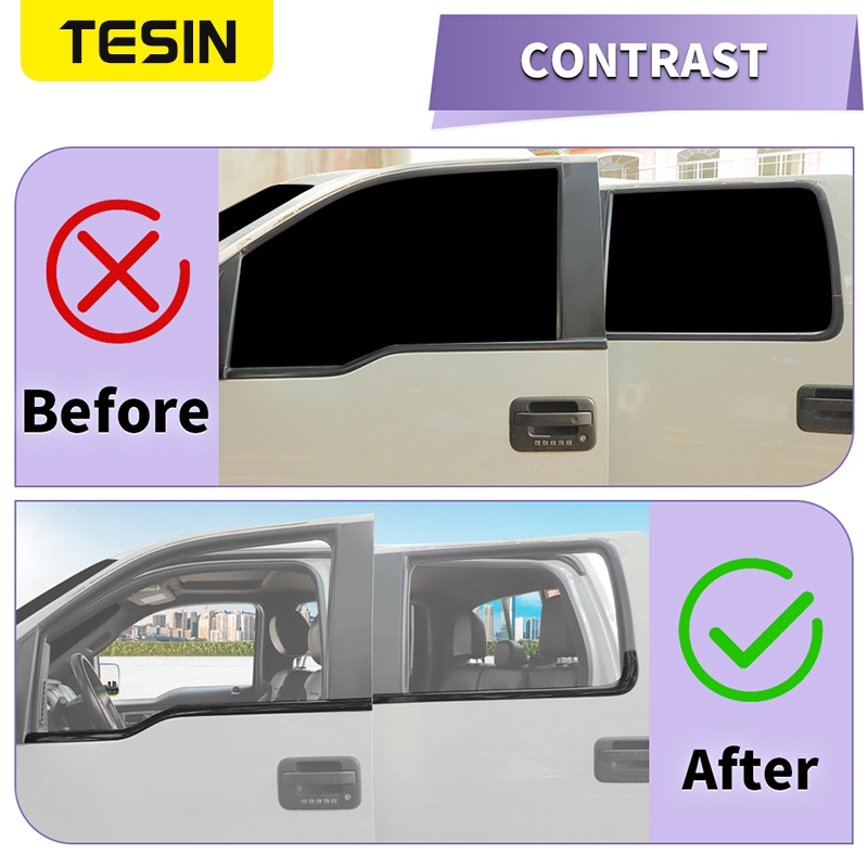 TESIN 車の窓装飾ストリップカバーステッカートリムフォード F150 ラプター 2009 2010 2011 2012 2013 2014 外装アクセサリー