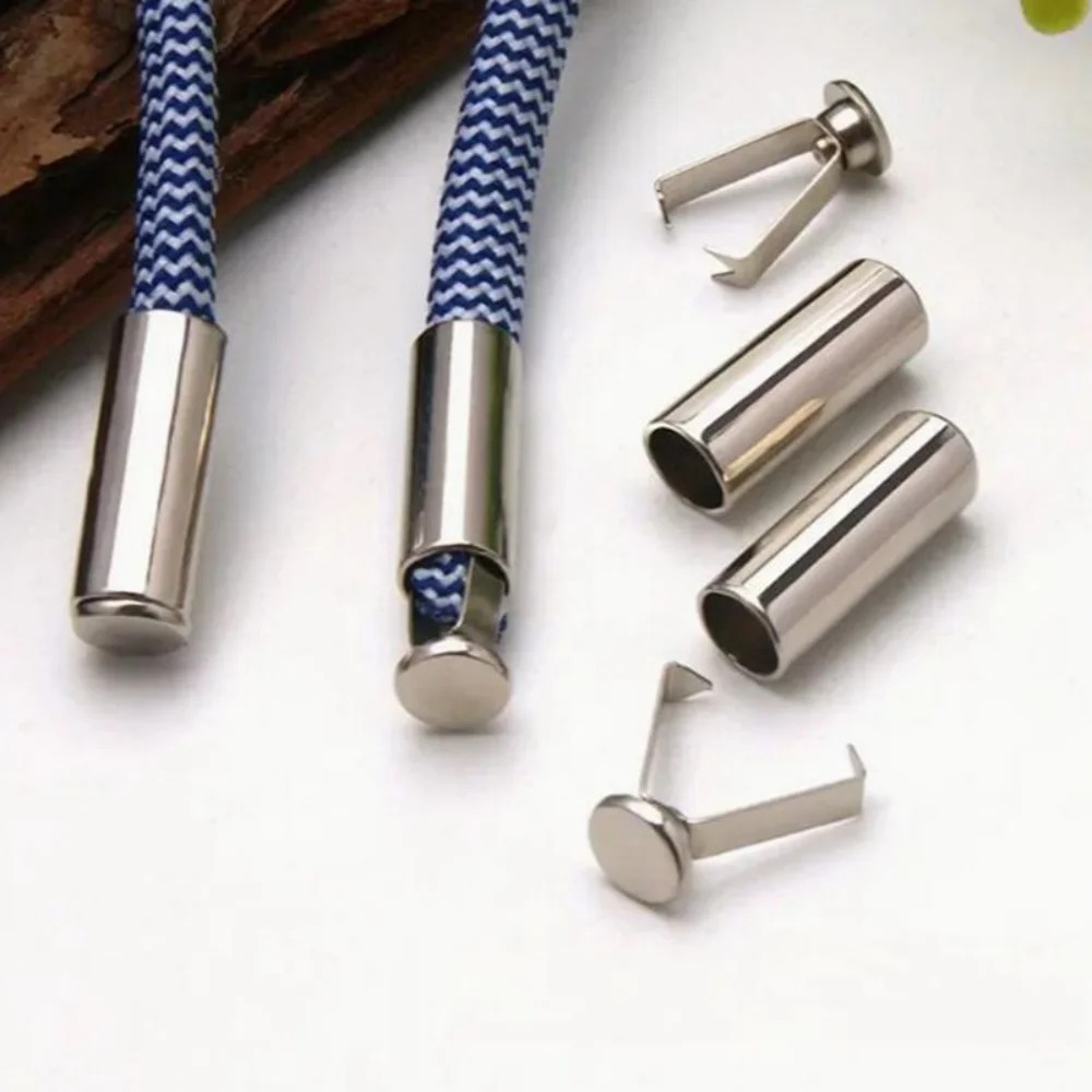 20 セット金属ロープエンドストッパーボタンコードエンドロックキャップ吊りベルバックル DIY バッグ靴衣服ストラップツールアクセサリー