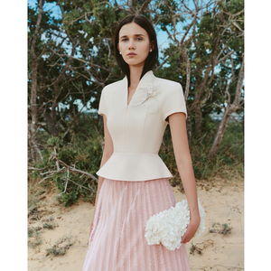 New Trend Women's Shirts: ODM Support for the EVELINA PEPLUM BLOUSE—an elegant women's shirt perfect for spring and summer women's fashion