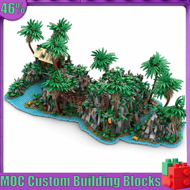 4008 個熱帯の島の宝 MOC モデルカスタムパズル DIY クリエイティブアセンブリ教育玩具ビルディング人気のブロックディスプレイ