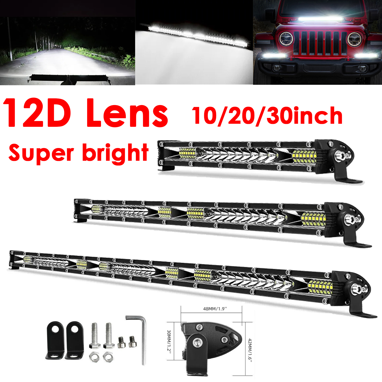 12D スーパースリム Led バーオフロード 10 20 30 インチスポットフラッドコンボ Led ライトバー霧運転車 4x4 トラック 4WD ATV モーターボート SUV