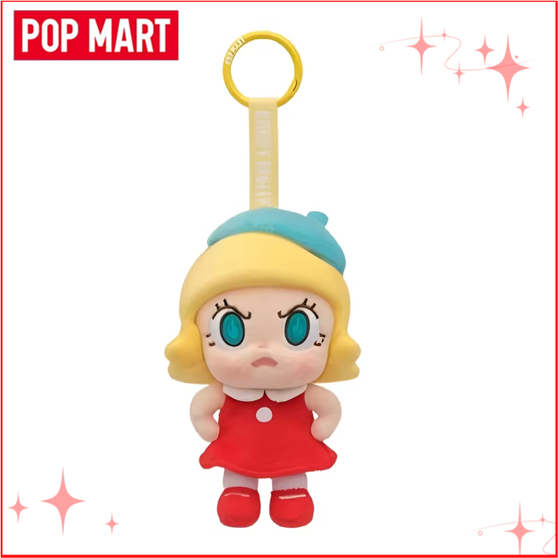 本物のポップマートアングリーモリーハートファイアバーストシリーズぬいぐるみキーチェーンブラインドボックスかわいいグッズ人形ギフトおもちゃ愛好家や子供のための
