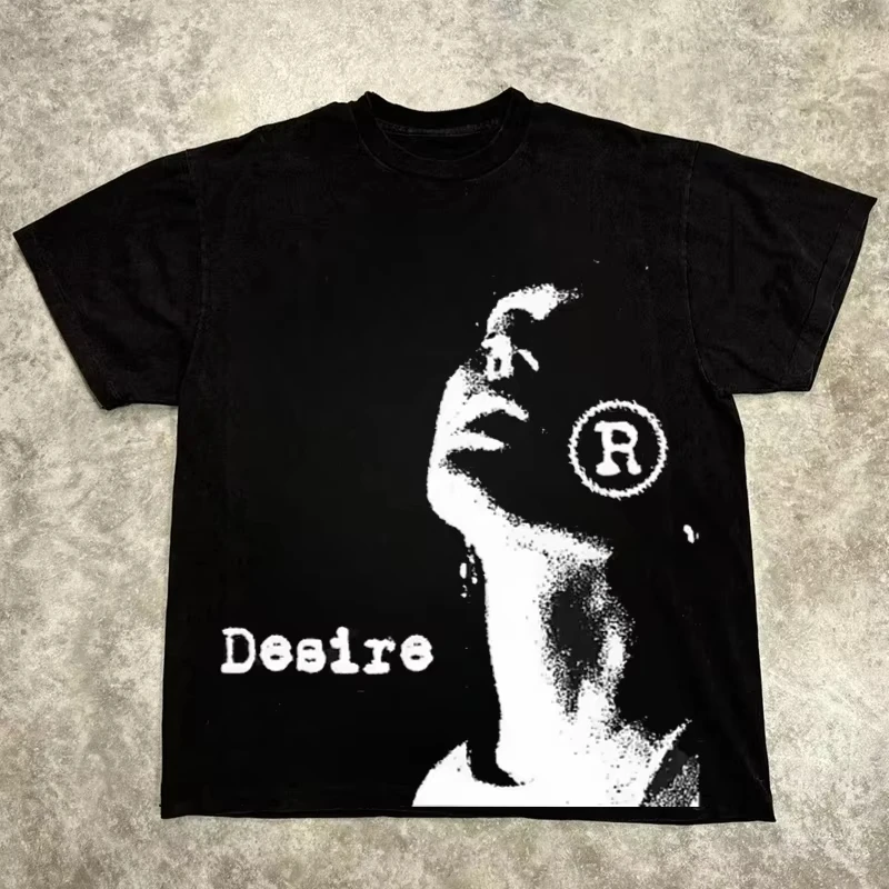 グラフィック Tシャツ男性女性ヴィンテージトップヒップホップストリート特大 Tシャツ半袖カジュアル服夏のファッショントレンディな Tシャツ