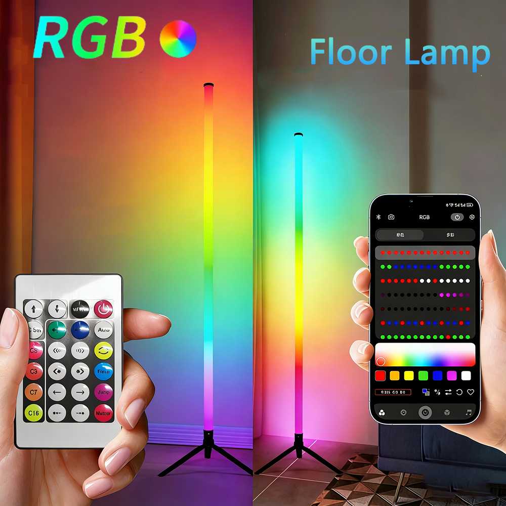 103 センチメートル RGB LED コーナーフロアランプ音楽同期変色スタンディングアンビエントランプ寝室ゲームルームリビングルーム家の装飾