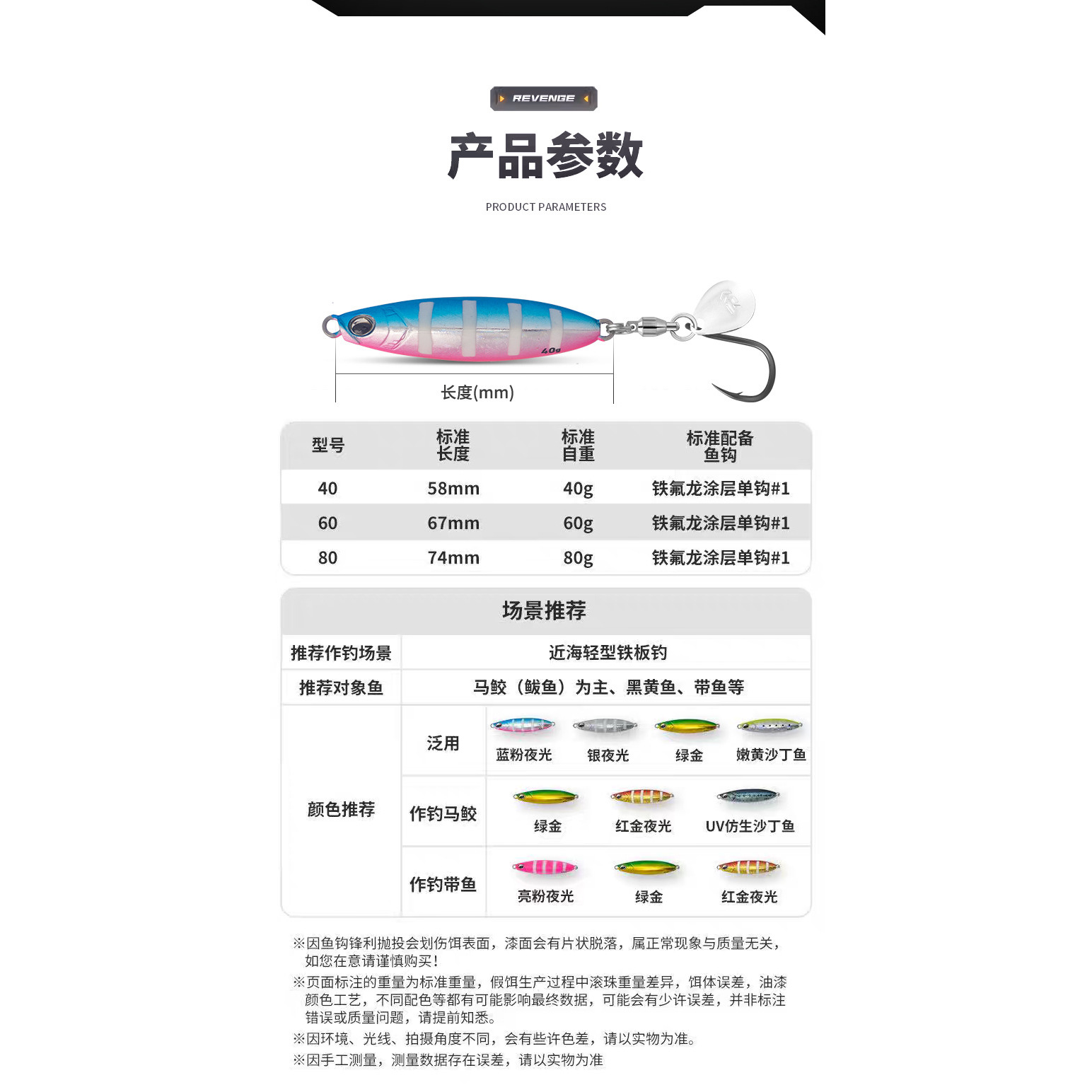 ダイワ サムライ スピニング鉄板ルアー 40 グラム 58 ミリメートル 60 グラム 67 ミリメートル 80 グラム 74 ミリメートルグロー近岸釣りサバリボンフィッシュ