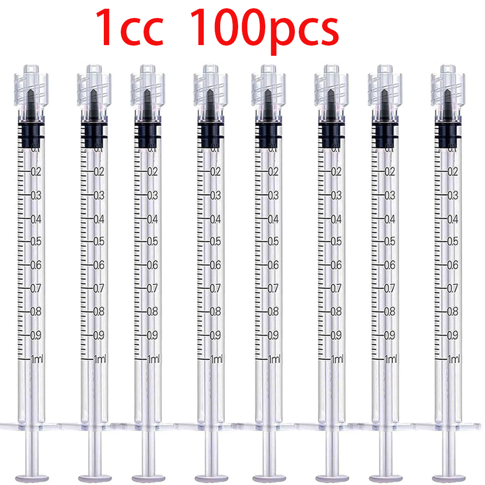 100個/50個/1個研究所用工業用1mlルアーロックシリンジ、サンプラー、研究室の接着剤ディスペンサー、DIY工業用に適しています、非滅菌、非医療用
