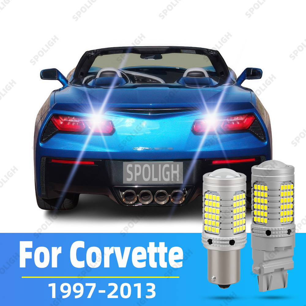 2 個シボレーコルベット 1997-2011 2012 2013 LED リバースライト Blub バックアップランプ P21W BA15S 7506 Canbus 3157 P27/7W T25 3156