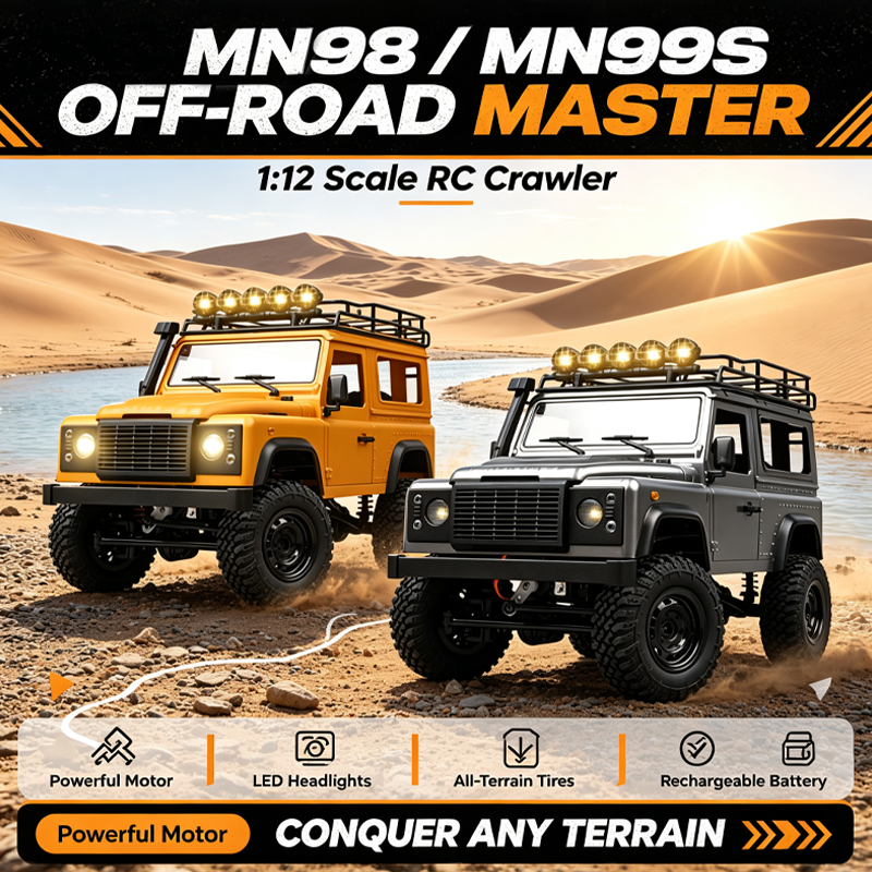 1/12 フルスケール MN98 MN99S RC ロッククローラー 4WD オフロードリモートコントロールトラック LED 照明全地形クライミング趣味車両おもちゃ