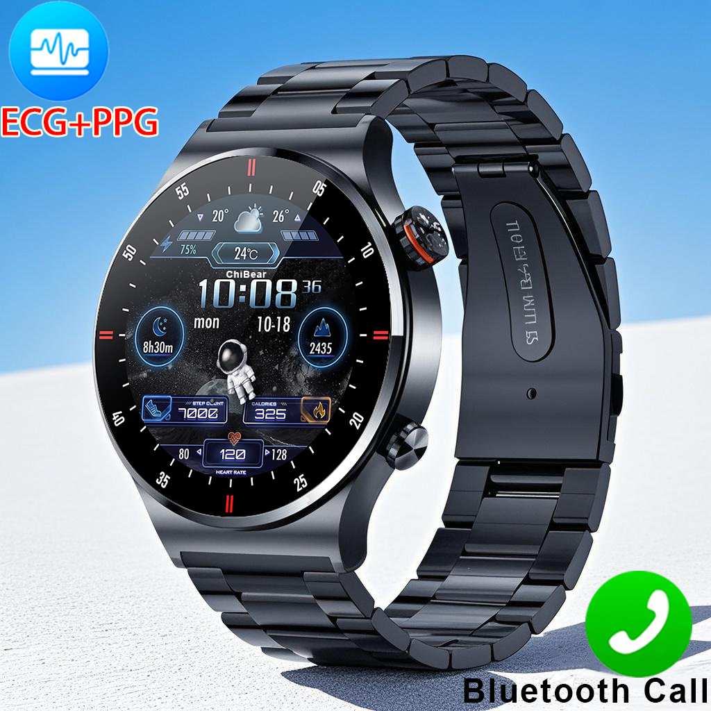 GPS ECG PPG Bluetooth 通話スマートウォッチメンズ 2025 スポーツブレスレット NFC 防水カスタム時計の顔男性スマートウォッチ IOS Android 用