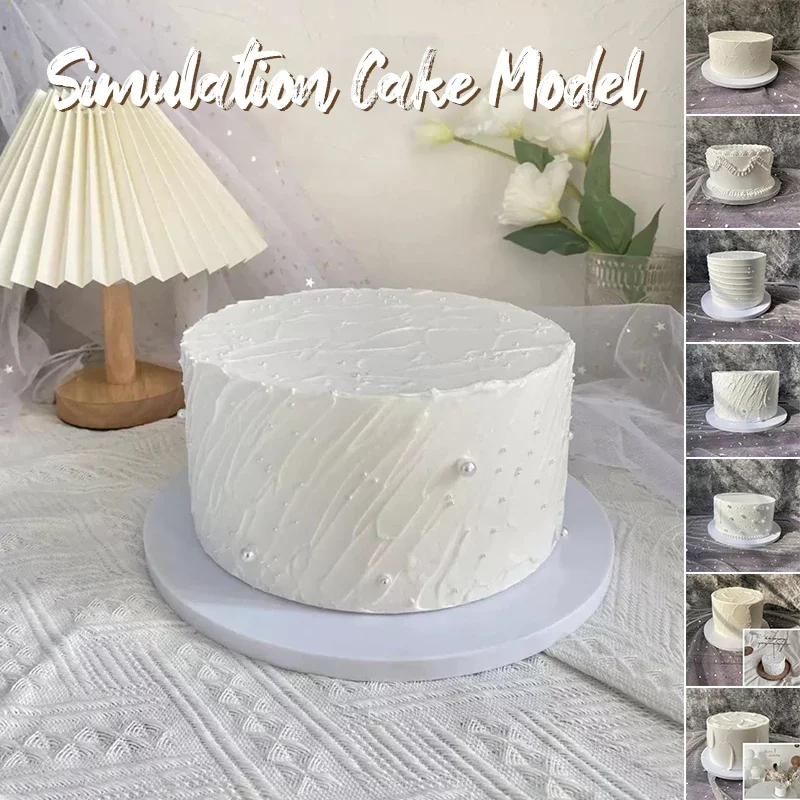 6/8 インチ人工ケーキシミュレーションケーキモデル誕生日フェイクケーキウィンドウディスプレイサンプルショップ装飾写真撮影の小道具