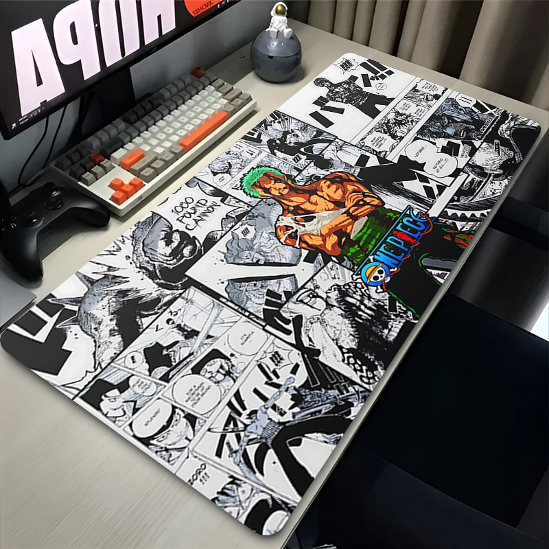 ゲーミングマウスパッドゲーマーホームコンピュータアクセサリークールワンピースロロノア・ゾロマウスパッド XXL キーボードパッドノンスリップオフィスマウスマット