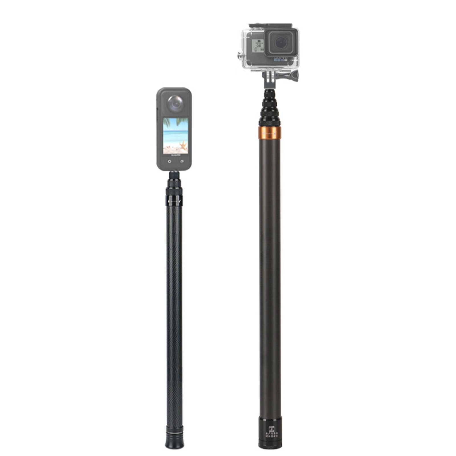 Carbon Fiber Selfie Stick for DJI Osmo Action Insta360 GoPro Action Camera Extended Sticks with 1/4" Hole for Tripod