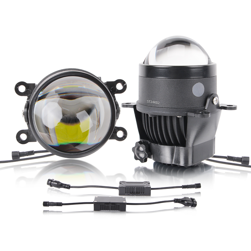ユニバーサル 3.0 Bi-led フォグランプ HD レンズ白色光黄色光 12V 車 LED フォグランププロジェクターレンズ防水 IP68