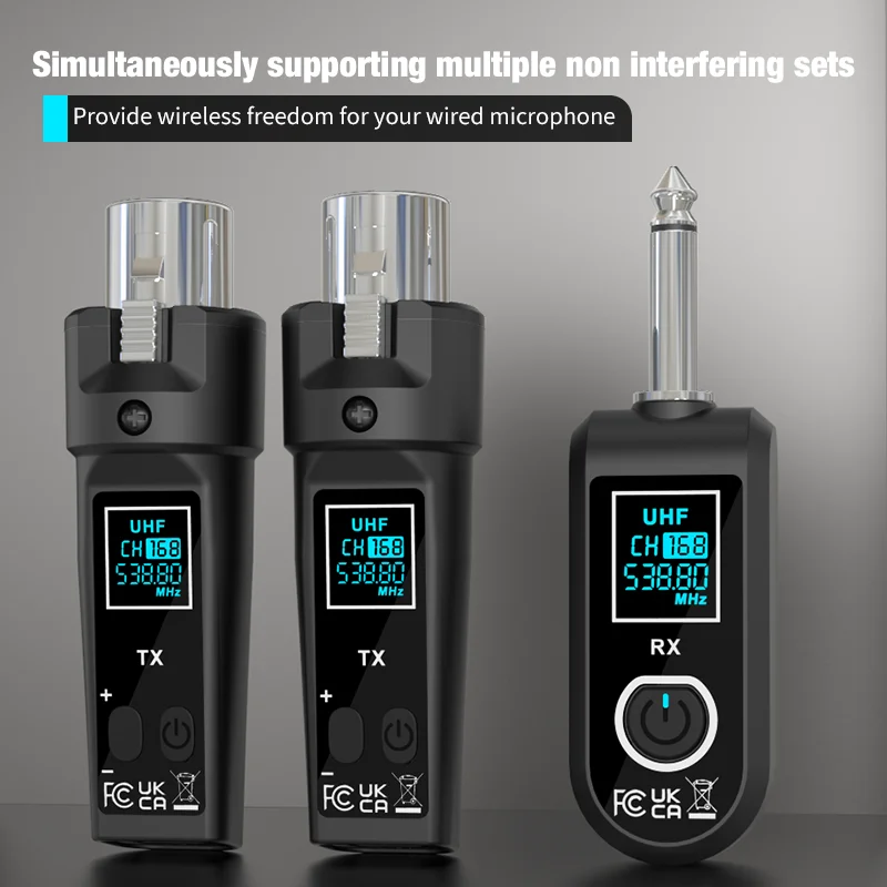 FUHAM SO-88 Wireless Microphone Converter, XLR Transmitter and Receiver System, Converts Wired Dynamic Microphones to Wireless