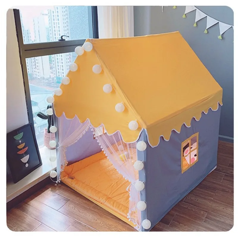 ポータブルキッズテント子供のテント折りたたみティピーベビーままごと大きな女の子ピンクプリンセスパーティー城子供部屋の装飾折りたたみ式