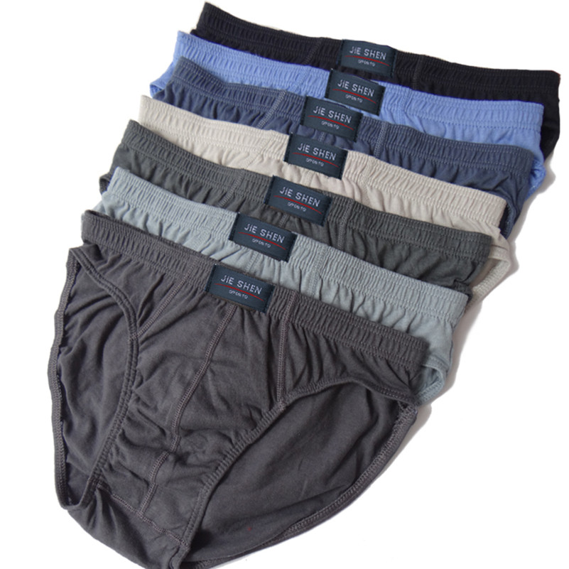 綿 100% ブリーフメンズ快適なパンツ男の下着 M/L/XL/2XL/3XL/4XL/5XL 5 ピース/ロット送料