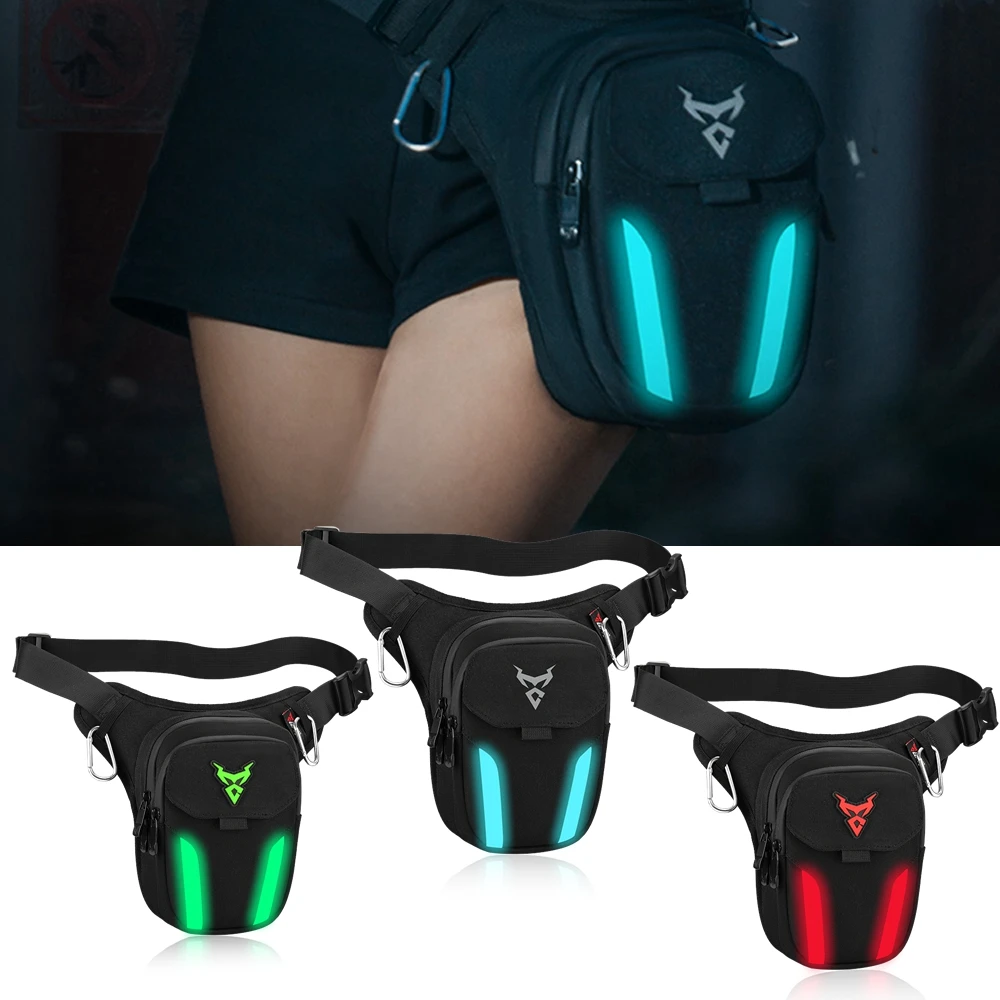 LED ライトドロップレッグバッグオートバイ防水ウエストバッグヒップバムファニーパック屋外乗馬サイクリングハイキング釣り登山