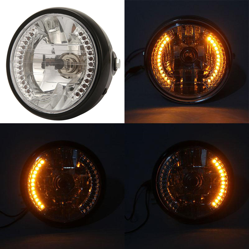 7 "オートバイヘッドライト LED ウインカーヤマハビラーゴ XV 250 500 700 750 920 1100 V スター XVS 250 650 950 1100 1300 カスタム