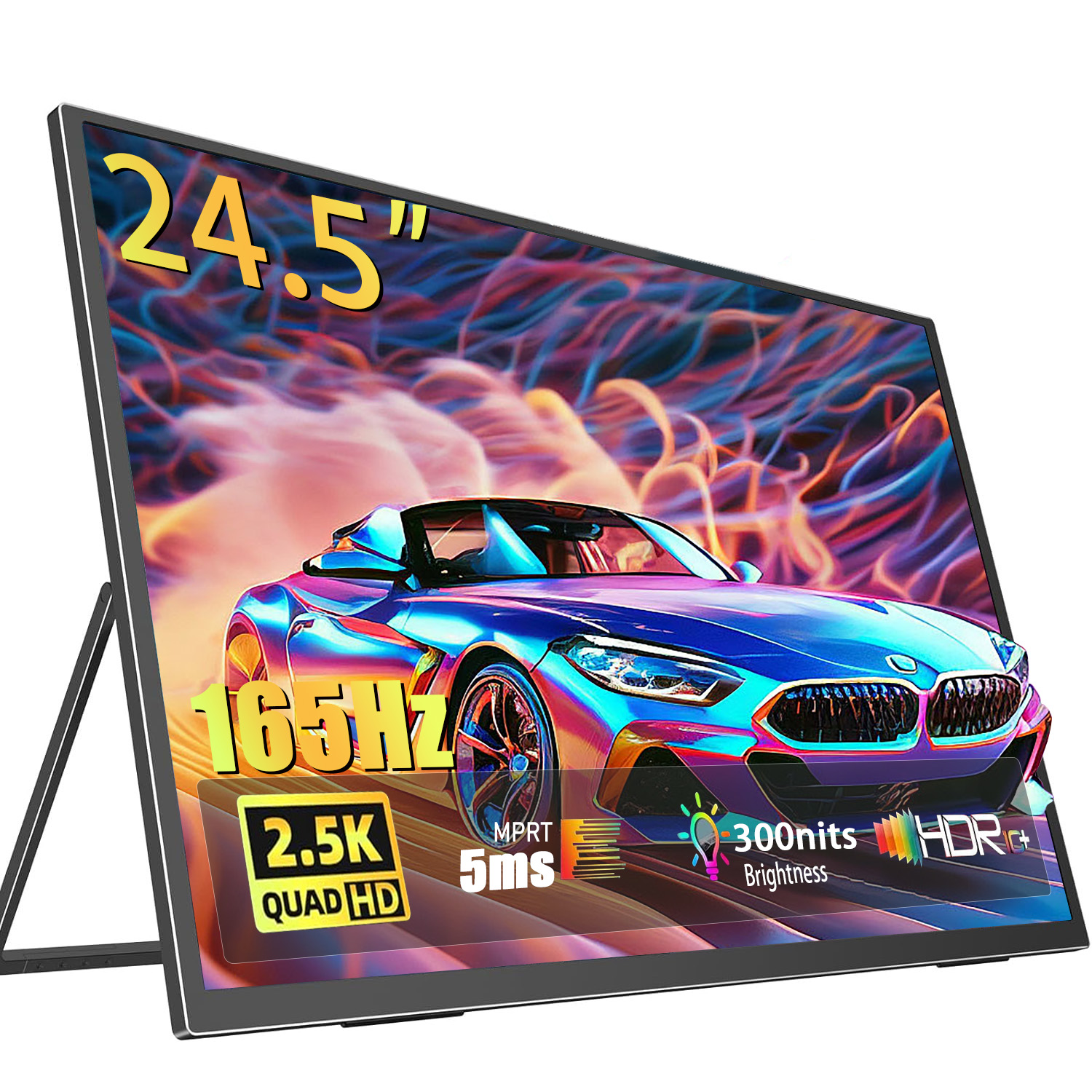 24.5 インチ 2.5K 165hz ポータブルモニター 2560*1600 16:9 100%sRGB 300Cd/m² トラベルゲームディスプレイ VESA ラップトップスイッチ ps4 ps5 Xbox 用
