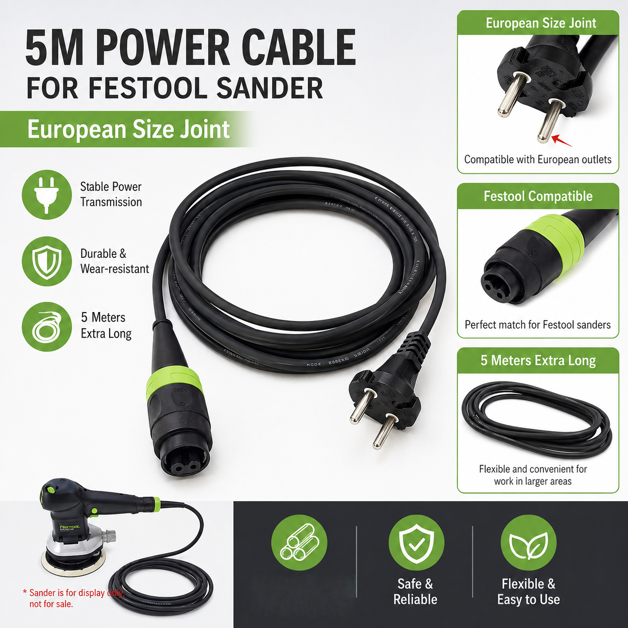 FESTOOL 乾式グラインダー電源ケーブル - ロータリーサンダー用交換電線