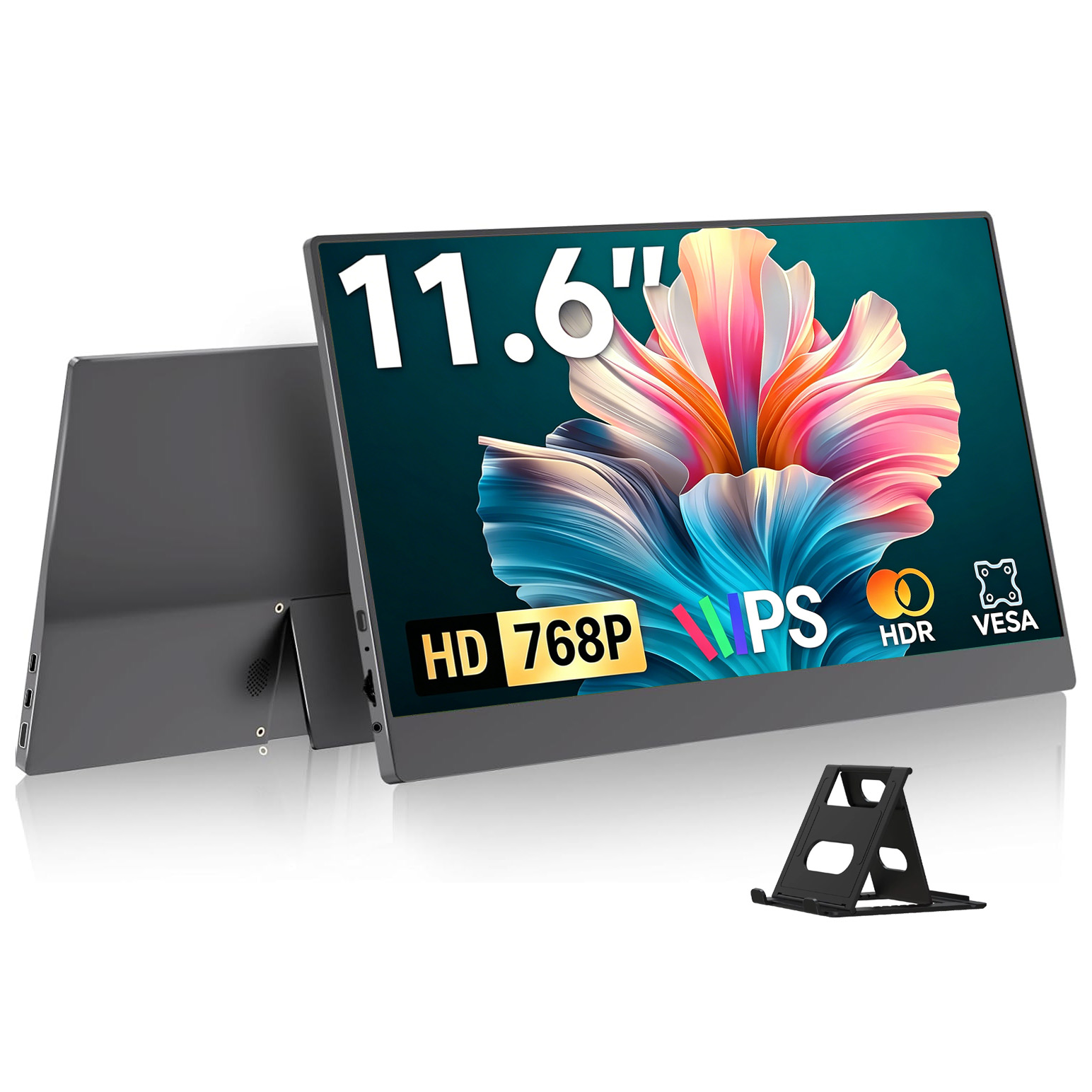 11.6 インチ 1366*768P HD ポータブルモニター 72%sRGB IPS 3:2 1000:1 Type-C ミニ HDMI 付きラップトップ電話 PS4/5 Mac XBox TV スイッチ