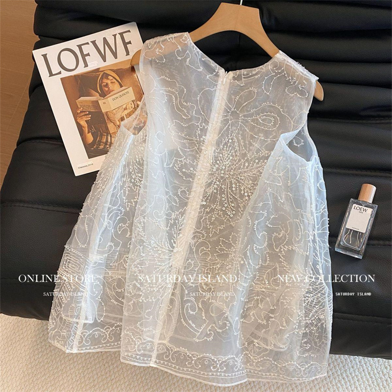 Fashion Retro National Wind Embroidered Vest Coat Women's Spring and Summer Round Neck Buckle Sleeveless Vest Jacket TideNew