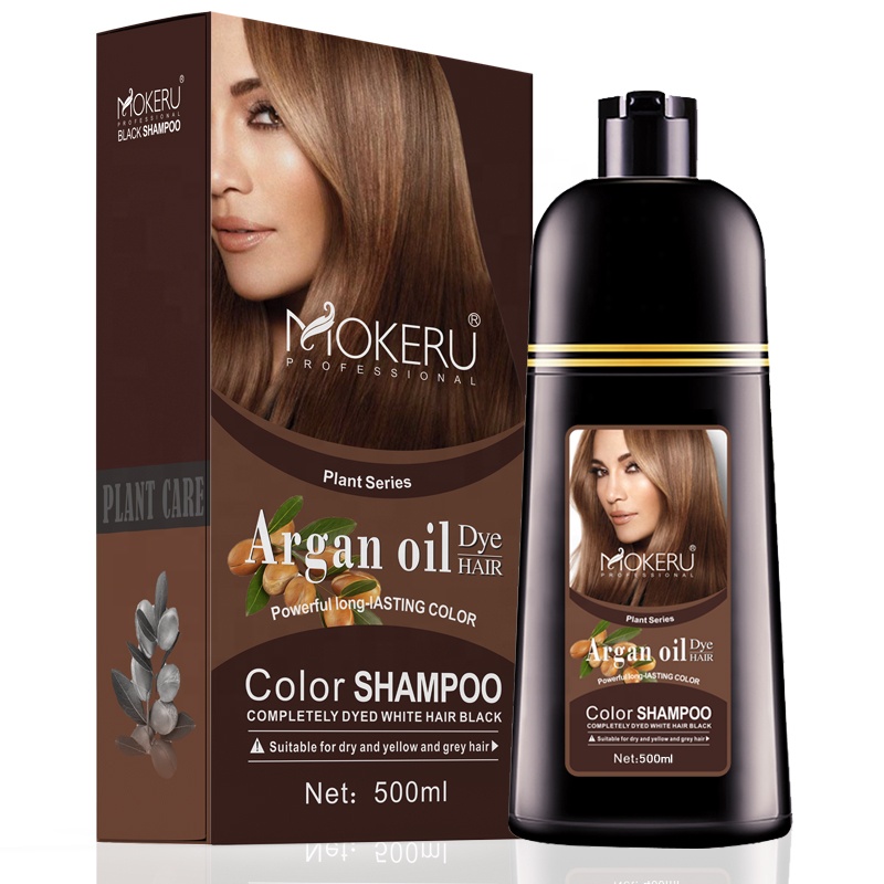 Mokeru 天然有機ブラウンヘアカラー永久ヘアカラーシャンプー長期的な染毛剤シャンプー女性のためのプロの染料