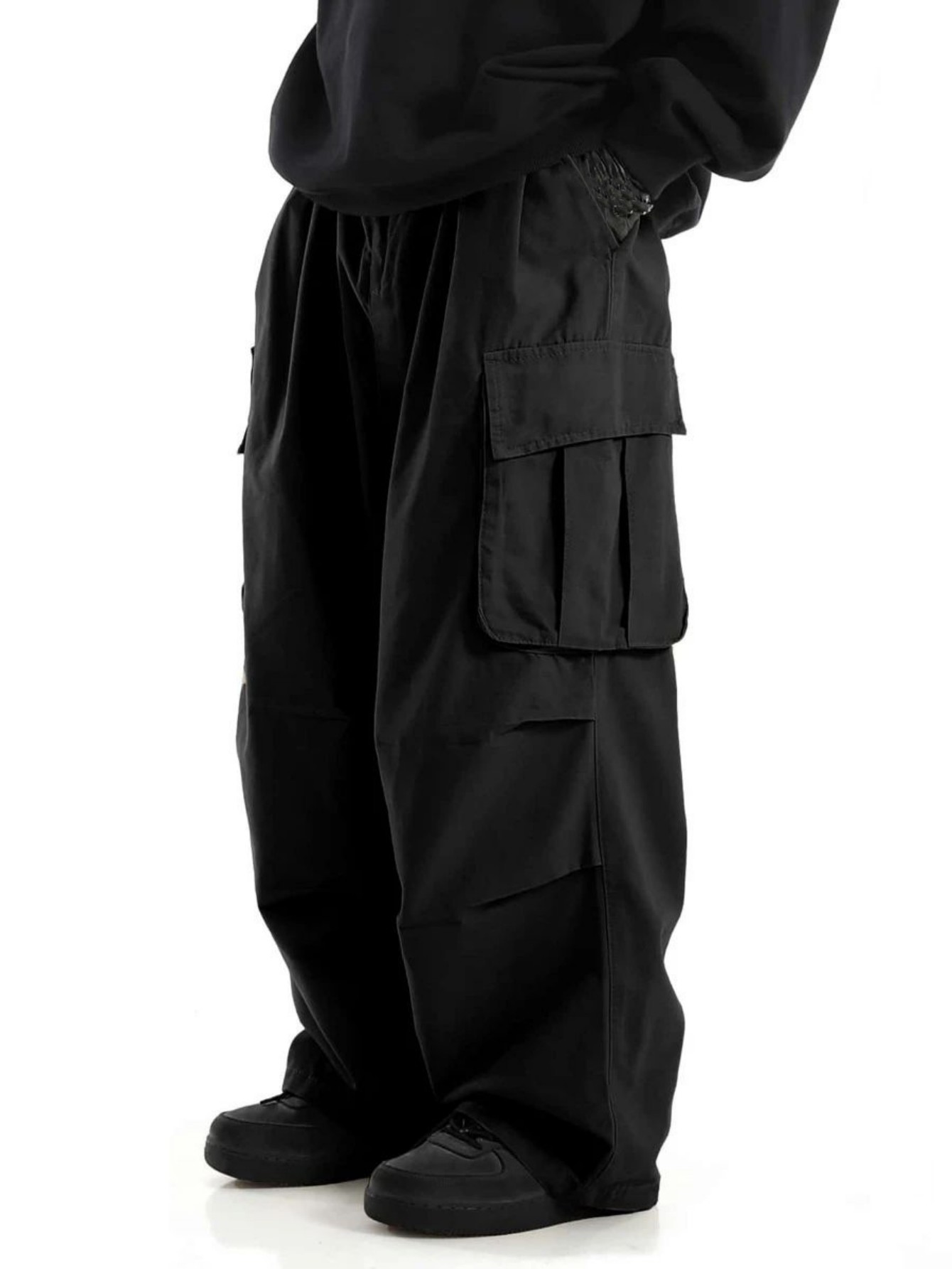 プラスサイズのメンズ作業服ワイドレッグパンツルーズストリートスタイルトレンディなカーゴパンツ