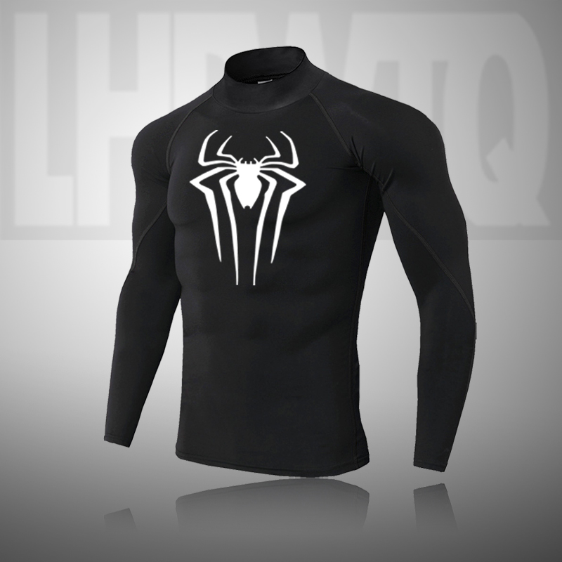 Men High Collar Thermal Underwear Elastic Thermal Shirt Man Compression Undershirts Man Sport Thin Fit Long Sleeve T-shirt