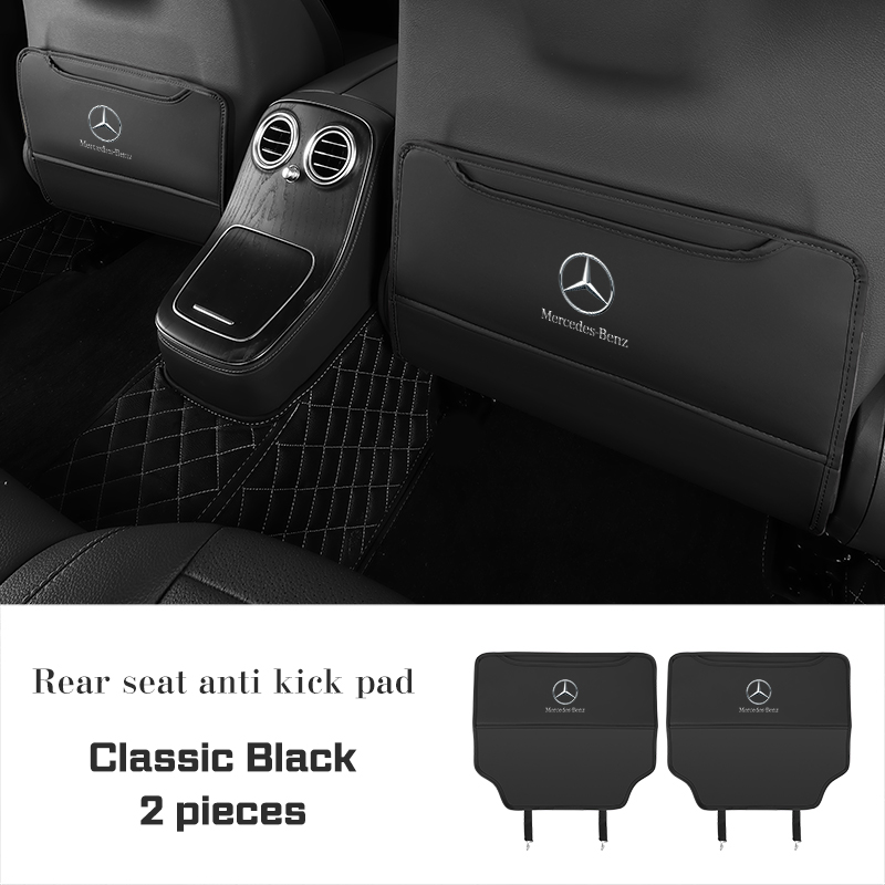 カーシートバックアンチキックパッドレザー メルセデスベンツ A B C E G S クラス GLS GLA GLK E200 W204 W212 W176 保護マットアクセサリー