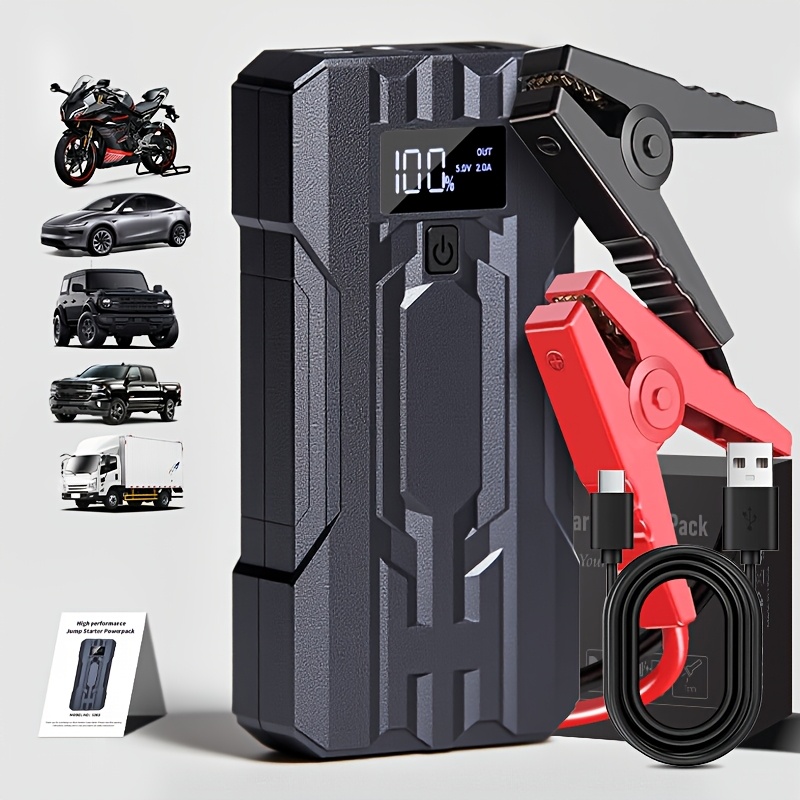 プロフェッショナル 6000A 車用バッテリー ブースターパック - 2.64 ガロン ガス/2.11 ガロン ディーゼル車用緊急ジャンプスターター、USB パワーバンク、LED ライト、車、トラック、SUV に最適