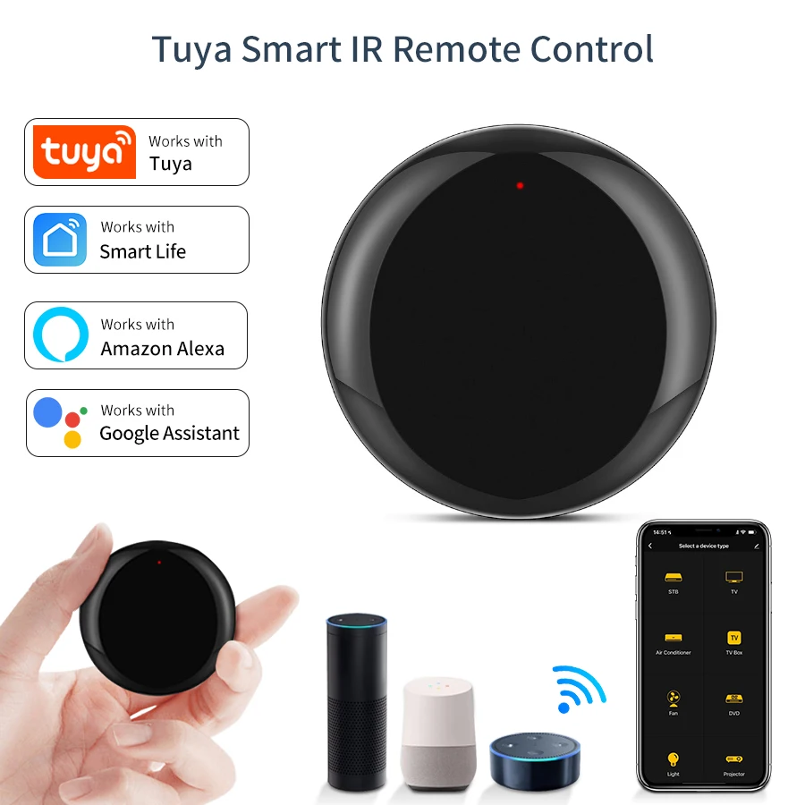 Tuya WiFi IR コントロールハブリモコンスマートホームリモートユニバーサル赤外線コントローラエアコン用 Google Alexa