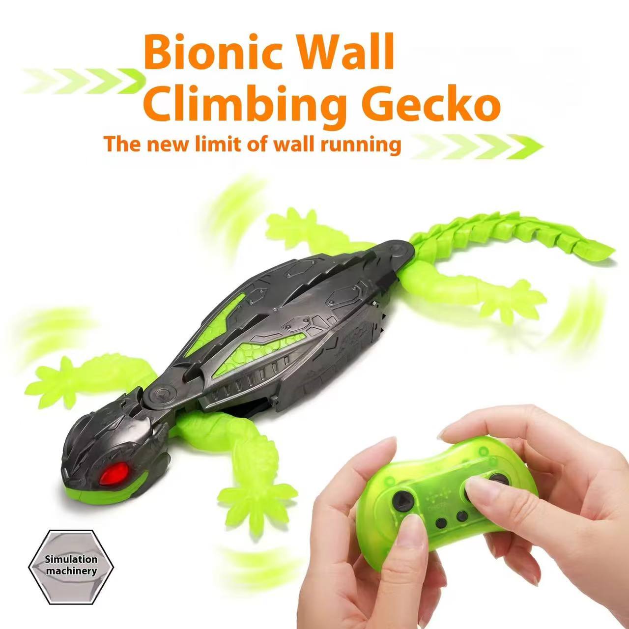 リモコンウォールクローラー ヤモリ LED 目付き 360° スピン RC ロボット トカゲが壁を登る クライミング カメレオン 子供用おもちゃ ギフト