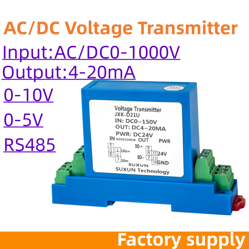 50V/100V/200V/300V/500V/1000V High Volatge Transducer DC Voltage Transmitter Factory Supply AC Voltage Sensor