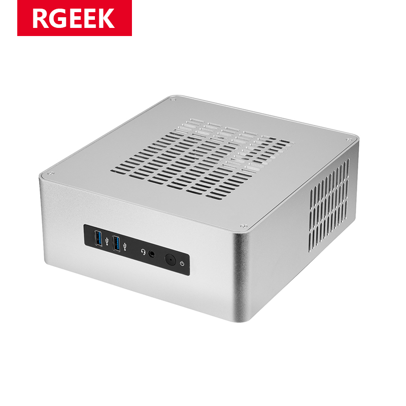RGEEK TA80 All Aluminum Chassis Small Desktop Computer Case PSU HTPC Mini-ITX PC With 8pin Power Supply