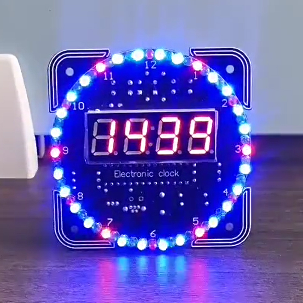 DIY 電子時計キット LED デジタル時間表示、光制御付き、はんだ付け練習用回転温度ツールセット