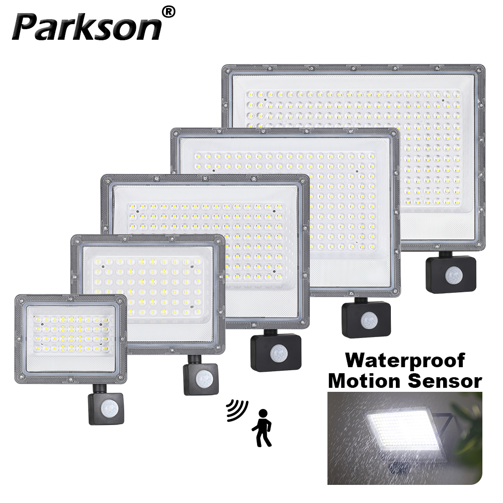 PIR モーションセンサー LED フラッドライトスポットライト 220V 屋外プロジェクター 50 ワット 100 ワット 200 ワット 300 ワット 500 ワット IP66 防水ガーデン投光器