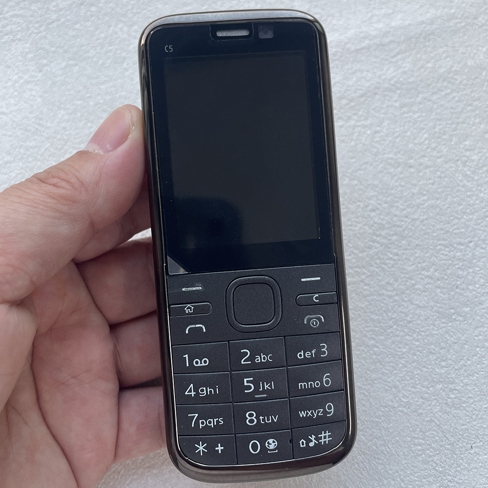 オリジナル C5 C5-00 ロック解除モバイル携帯電話 GSM 2 グラム 3 グラムロシア/アラビア/ヘブライ語キーボード Bluetooth 携帯電話