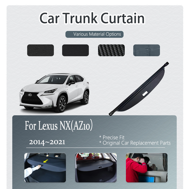 車のトランク荷物カーテンカバーレクサス NX 2014 〜 2021 NX300 NX300h 200 格納式トランクラックパーティションシェルターカーアクセサリー