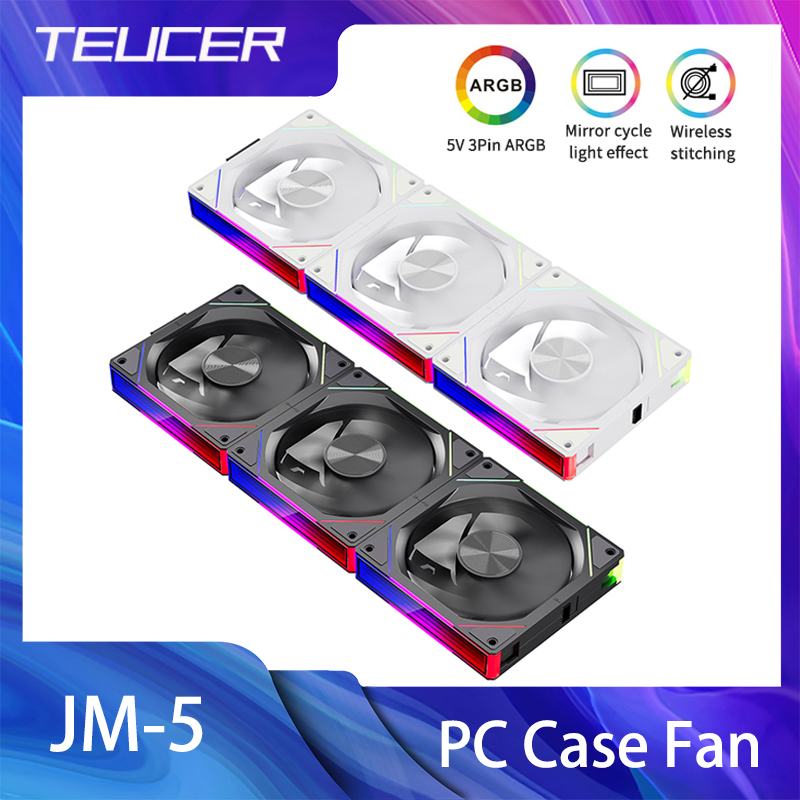 TEUCER JM-5 高性能PCケースファン 強力な放熱冷却ケースファン コンピューターラジエーター水冷ケースファン