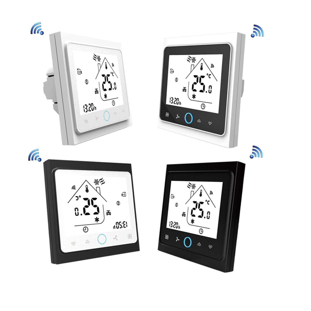 Qiumi Wifi サーモスタット温度コントローラーインテリジェント空調プログラマブル温度コントローラー 4 チューブ付き