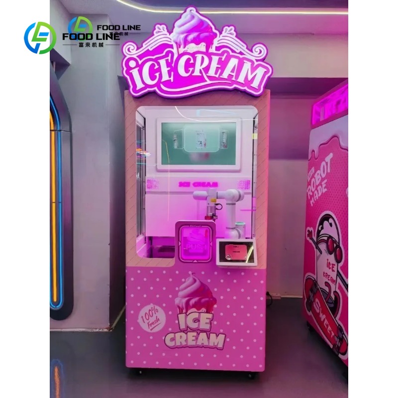 カスタマイズされた商業単一ソフト クリーム自動販売機販売 24 時間無人自動販売ロボット アイス クリーム製造機