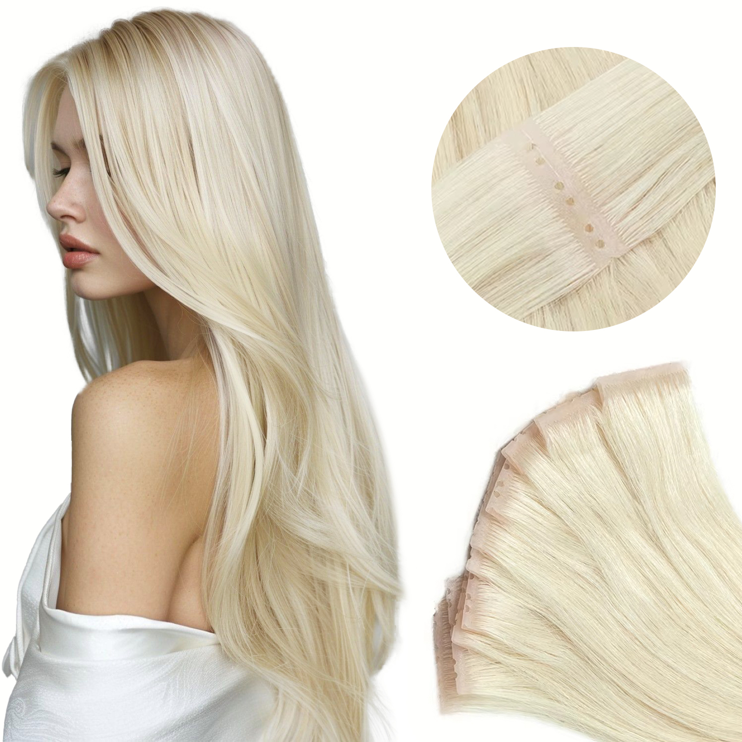 目に見えない PU ヘア横糸ツインタブ人毛エクステンション ブラウン 10 個マシンレミーヘアエクステンション穴付きマイクロビーズバンドル
