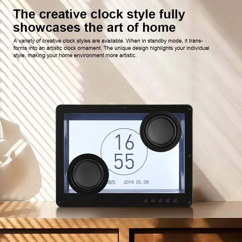 透明ダイナミックフローティング歌詞表示ワイヤレススピーカー字幕付き雰囲気ランプレトロデスクトップ Bluetooth カードスピーカー