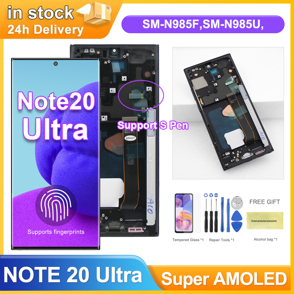スーパー AMOLED Note 20 Ultra スクリーン pantalla Samsung Galaxy note 20 ウルトラ lcd ディスプレイデジタルタッチスクリーンとフレーム部品